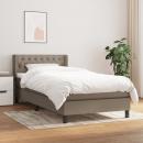 Boxspringbett mit Matratze Taupe 90x190 cm Stoff