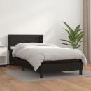 Boxspringbett mit Matratze Schwarz 90x190 cm Kunstleder