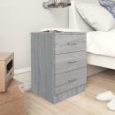 Nachttische 2 Stk. Grau Sonoma 38x35x56 cm Holzwerkstoff