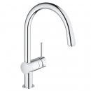 ARDEBO.de GROHE Minta 32918 Einhand-Spültischbatterie, DN 15, Hochdruck, C-Auslauf, EcoJoy, herausziehbarer Mousseurauslauf, chrom (3291800E)