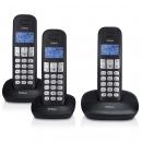 ARDEBO.de - PDX-1130 DECT-Telefon mit 3 Mobilteilen schwarz