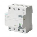 Siemens 5SV3344-3 FI-Schutzschalter, 4-polig, Typ F, kurzzeitverzögert, In: 40 A, 30 mA, Un AC: 400 V