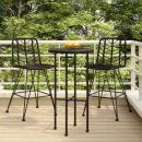 Barhocker 2 Stk. Schwarz 45x56x103,5 cm PE-Rattan und Stahl