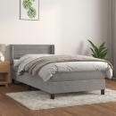 Boxspringbett mit Matratze Hellgrau 90x190 cm Samt