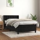 Boxspringbett mit Matratze Schwarz 90x190 cm Samt