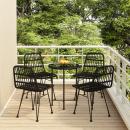 5-tlg. Garten-Essgruppe Schwarz Poly Rattan