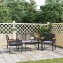 4-tlg. Garten-Lounge-Set mit Kissen Schwarz Stahl