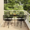 5-tlg. Garten-Essgruppe Schwarz Poly Rattan