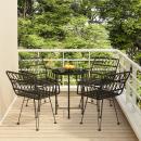 5-tlg. Garten-Essgruppe Schwarz Poly Rattan