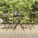 3-tlg. Bistro-Set Klappbar Braun Poly Rattan