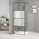 Duschwand für Walk-In Dusche Schwarz 80x195 cm ESG Halbmattiert