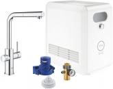 ARDEBO.de GROHE Blue Professional Starter Kit, L-Auslauf, ausziehbarer Mousseurauslauf, Bluetooth/WIFI, chrom (31326002)