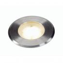 SLV DASAR FLAT 80 Outdoor Bodeneinbauleuchte, LED, 3,5W, 3000K, IP67, rund, edelstahl gebürstet (228412)