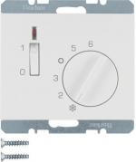 ARDEBO.de Berker 20307109 Temperaturregler mit Öffner, Zentralstück, Wippschalter, LED, K.1, polarweiß glänzend