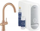 ARDEBO.de GROHE Blue Home C-Auslauf Starter Kit, Bluetooth/WIFI, warm sunset gebürstet (31455DL1)