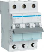 ARDEBO.de Hager MBS325 Leitungsschutzschalter 3-Polig, 6kA, B-Charakteristik, 25A, QuickConnect, 3 Module