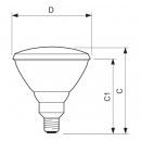 Philips 12895915 Infrarot-Glühlampe, PAR38, 175W, E27, 240V, CL 1CT/12