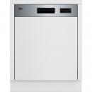 Beko BDSN15430X Teilintegrierter Geschirrspüler, 60 cm breit, 14 Maßgedecke, 5 Programme, WaterSafe+, SelFit, Edelstahl Fingerprint Free