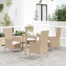 Gartenstühle mit Kissen 4 Stk. Poly Rattan Beige