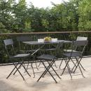 Bistrostühle 6 Stk. Klappbar Schwarz Poly Rattan und Stahl