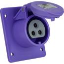 SIROX CEE-ABD 16A, 2p., 24V, IP44/54 violett,gerade,vernicktelt