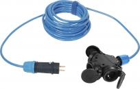 SIROX Verl. H07BQ-F 3G1,5 10m blau VG-3-f.Kupplung + VG-Stecker