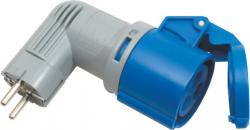 SIROX Adapter, Schukostecker 250V auf CEE-Dose 16A, 3-pol.