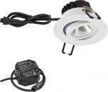 ARDEBO.de EVN LED Deckeneinbau, rund, schwenkbar, IP65, 220-240V, 6W, 3000K, 620lm, inkl. Netzgerät, weiß (PC650N60102)