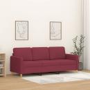 ARDEBO.de - 3-Sitzer-Sofa Weinrot 180 cm Stoff