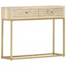 ARDEBO.de - Konsolentisch Golden 90 × 30 × 75 cm Massivholz Mango