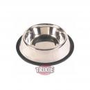 Trixie Edelstahlnapf, Gummiring 0,45 l  14 cm