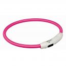 ARDEBO.de Trixie Flash Leuchtring USB pink M-L 45 cm/7 mm