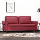 ARDEBO.de - 2-Sitzer-Sofa Weinrot 140 cm Kunstleder