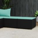 Gartenhocker mit Kissen 2 Stk. Schwarz Poly Rattan