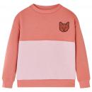 ARDEBO.de - Kinder-Sweatshirt mit Farbblock Rosa 104