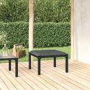 Gartenhocker mit Kissen Schwarz und Grau Poly Rattan