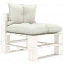 ARDEBO.de - Garten-Paletten-Mittelsofa mit Kissen in Beige Holz