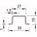 OBO Bettermann Hutschiene ungelocht, 1,5mm Stärke 2000x35x15, St, GTP (2 m)