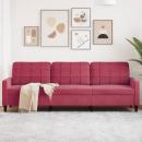 ARDEBO.de - 3-Sitzer-Sofa Weinrot 210 cm Samt