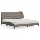 ARDEBO.de - Bett mit Matratze Taupe 180x200 cm Stoff