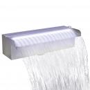 ARDEBO.de - Pool-Wasserfall Fontäne mit LEDs Rechteckig Edelstahl 30 cm