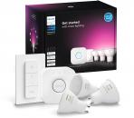 ARDEBO.de Philips Hue 400 Starter-Set: 3 smarte GU10-Spots + Dimmschalter, LED, GU10, 400lm, 4,2W, 4000K, weiß (929003666510)