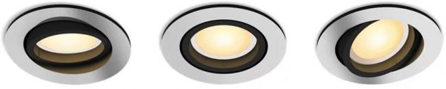 ARDEBO.de Philips Hue Milliskin Einbauspot, LED, GU10, 1200lm, 4,2W, 3er-Pack, weiß (929003810901)