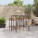 Bartisch mit Glasplatte Braun 110x70x110 cm Poly Rattan