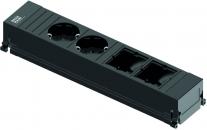 ARDEBO.de Bachmann Power Frame Steckdoseneinheit, 2xSchuko, 2xABD, schwarz (916.0601)