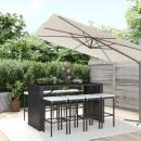 9-tlg. Gartenbar-Set mit Kissen Schwarz Poly Rattan