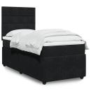 ARDEBO.de - Boxspringbett mit Matratze Schwarz 90x190 cm Samt