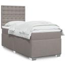 ARDEBO.de - Boxspringbett mit Matratze Taupe 80x200 cm Stoff