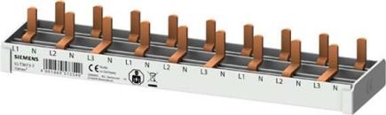 ARDEBO.de Siemens 5ST3673-7 Stiftsammelschiene, 10mm2, Anschluss 3p/N, 9x Kompaktgerät, 1TE, berührungssicher