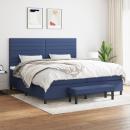 ARDEBO.de - Boxspringbett mit Matratze Blau 200x200 cm Stoff